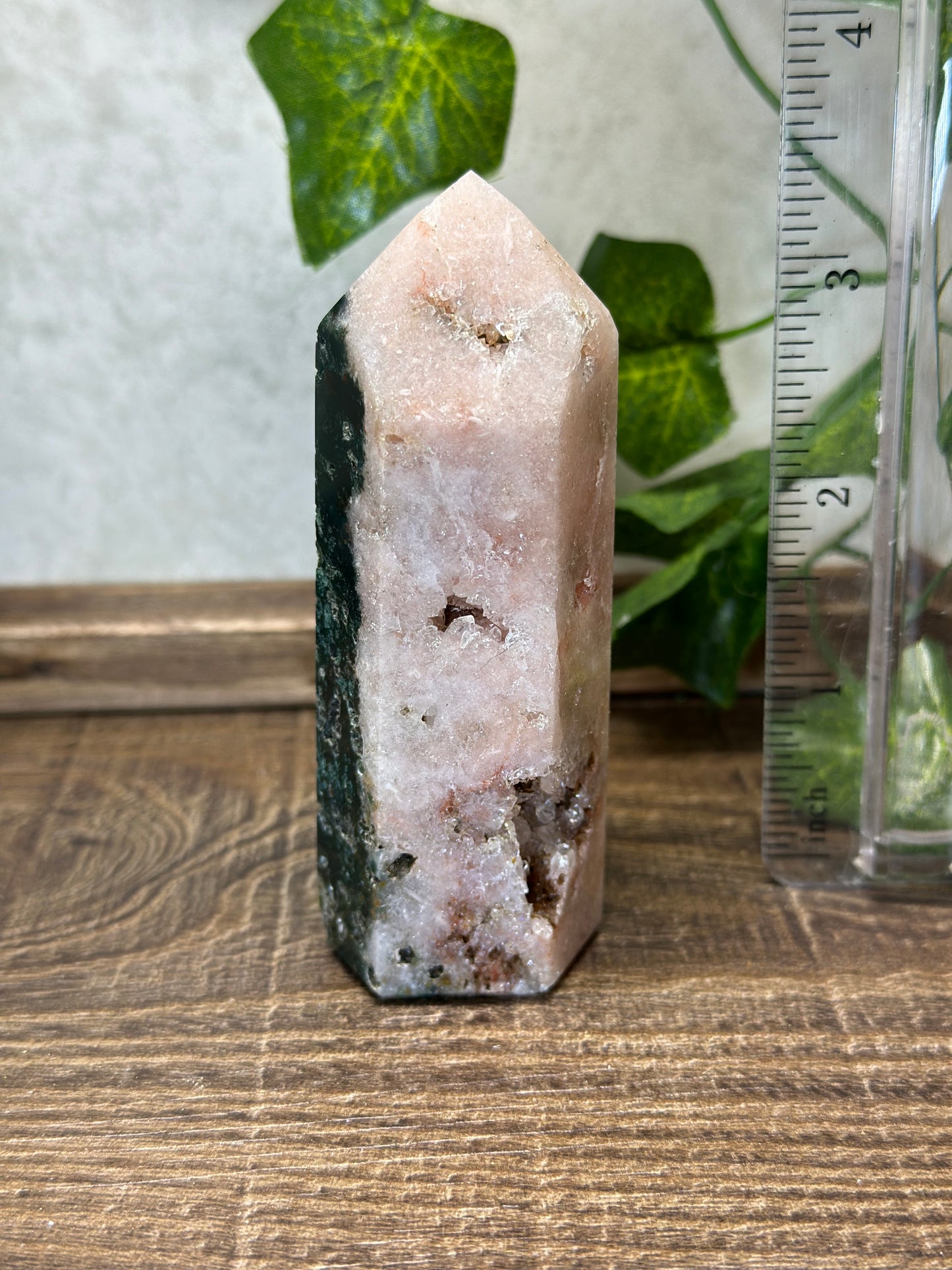 Pink Amethyst with Moss inclusions